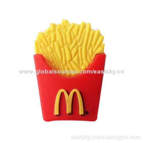 Customized fries-shaped thumb drive, made of soft PVC material, OEM orders are welcomeNew